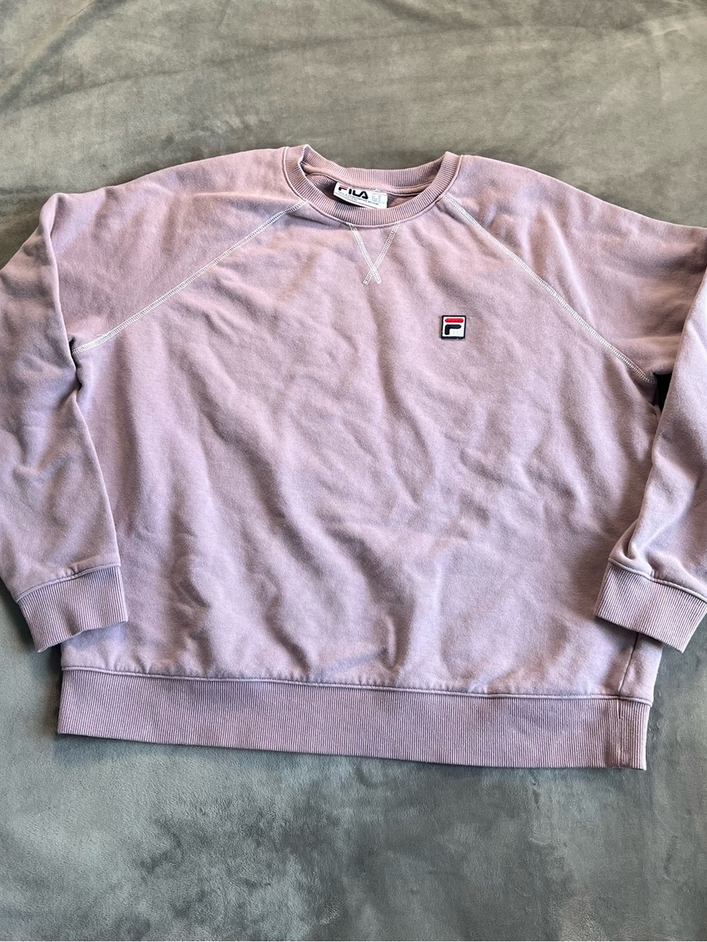 FILA Men's Lavender Crewneck Pullover with Chest Logo